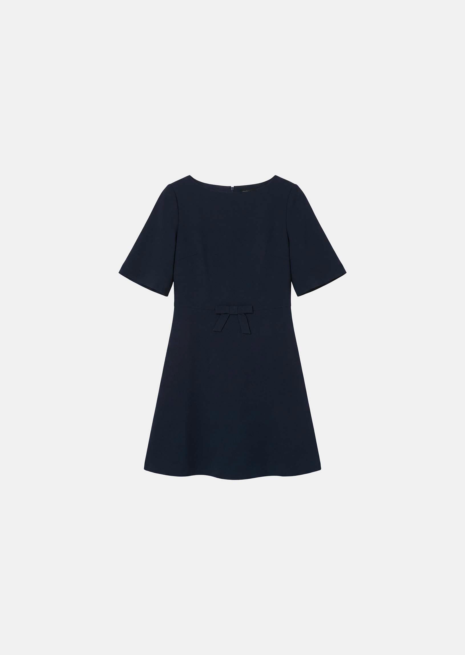 dress in midnight blue fluid crepe