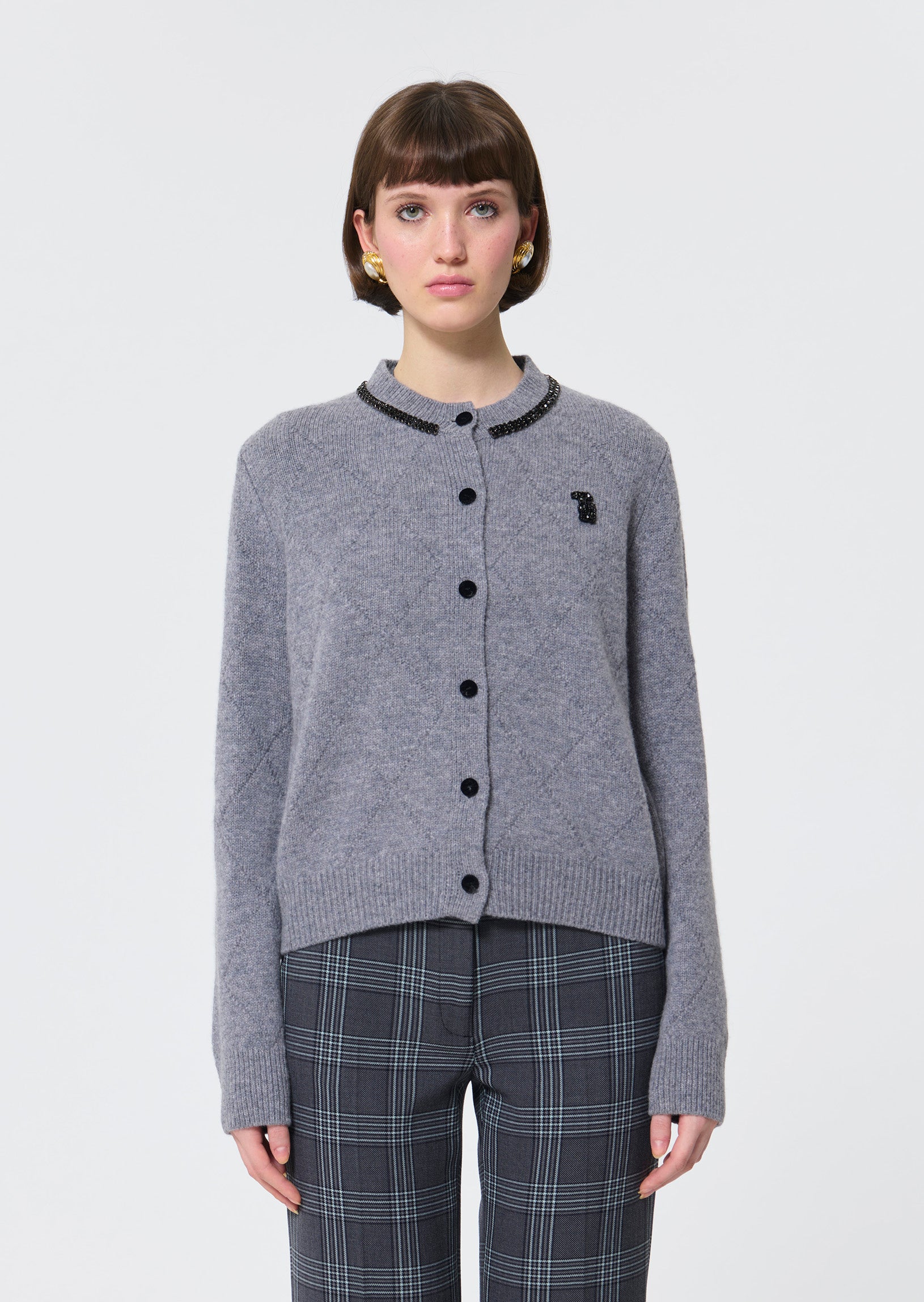 Gael  heather grey cardigan for women