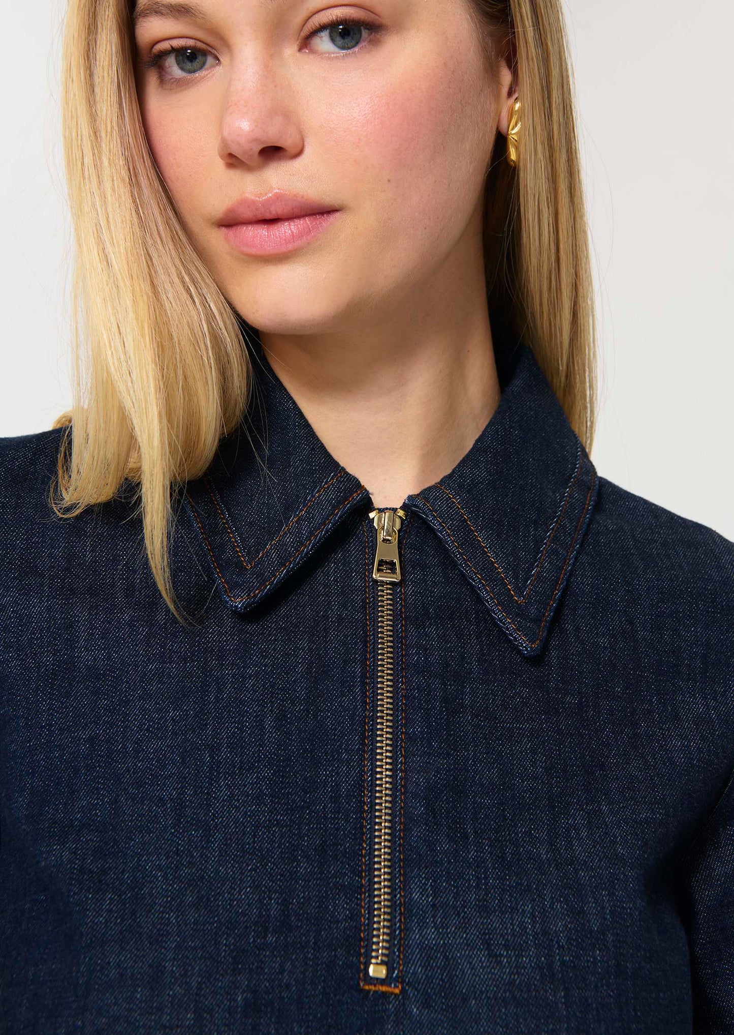 dress in raw denim
