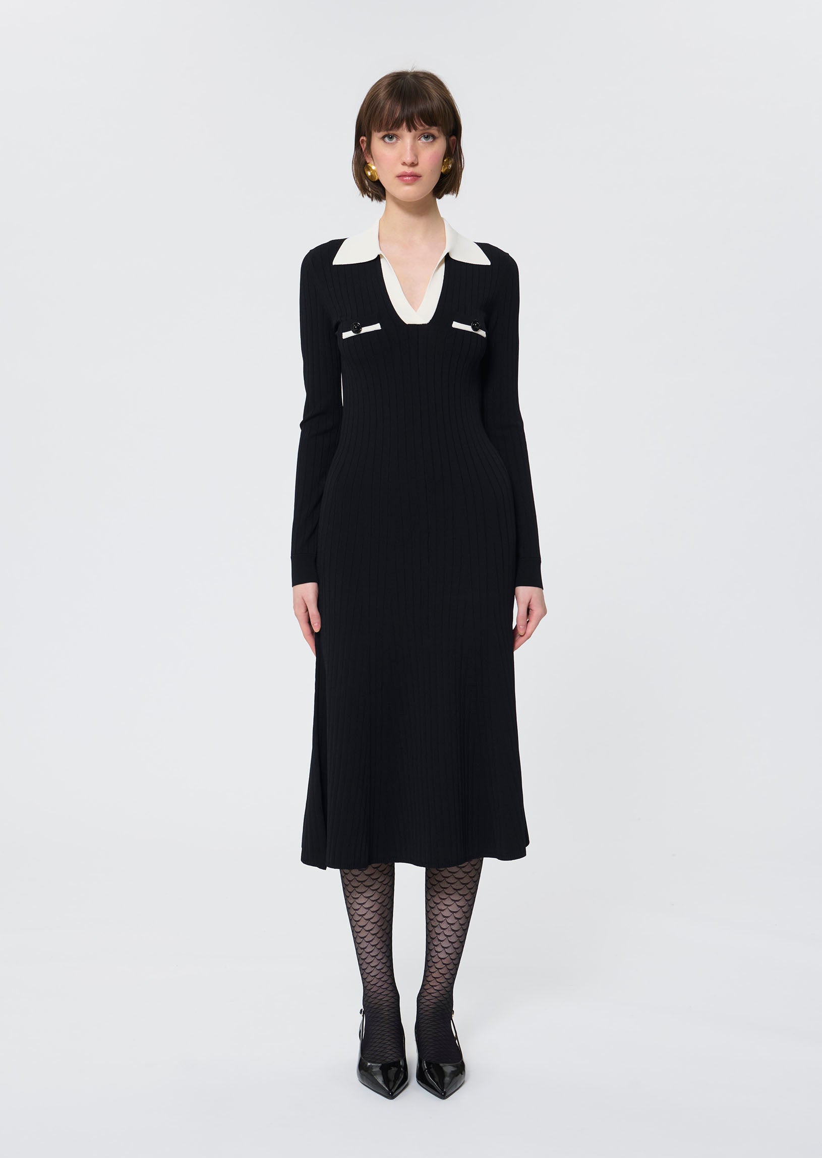 Remi  black knitted dress for women