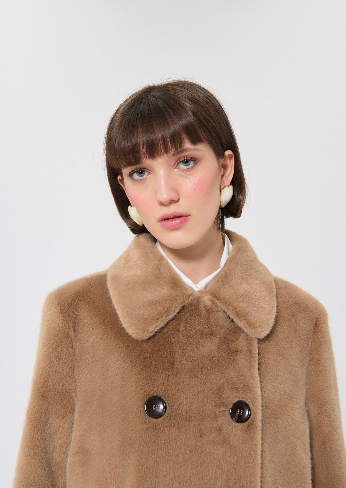 Melba  taupe faux fur for women
