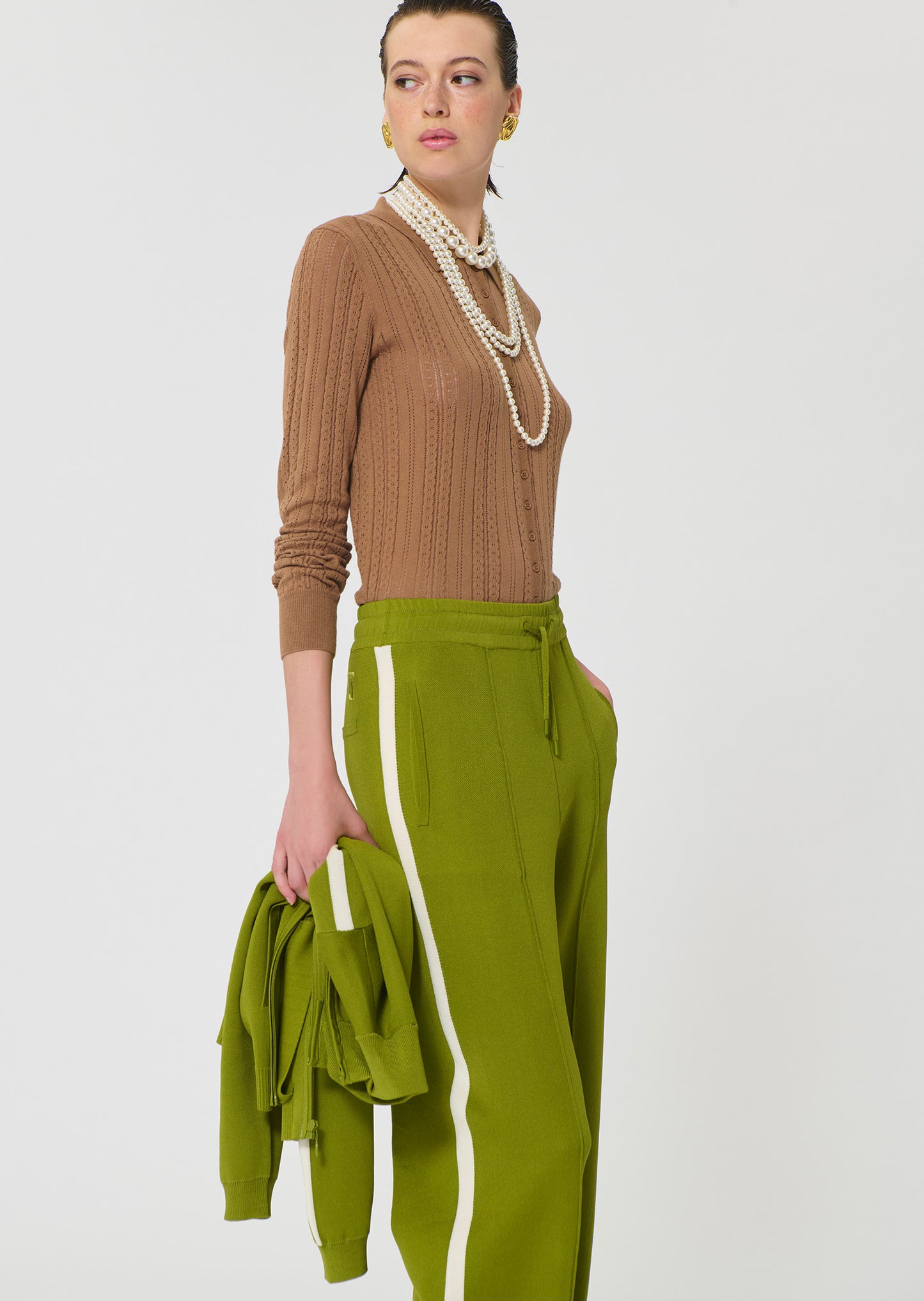 sweater in beige silky cotton