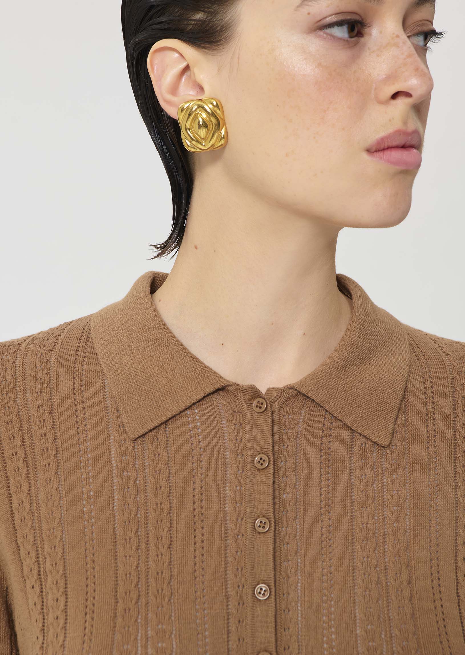 sweater in beige silky cotton