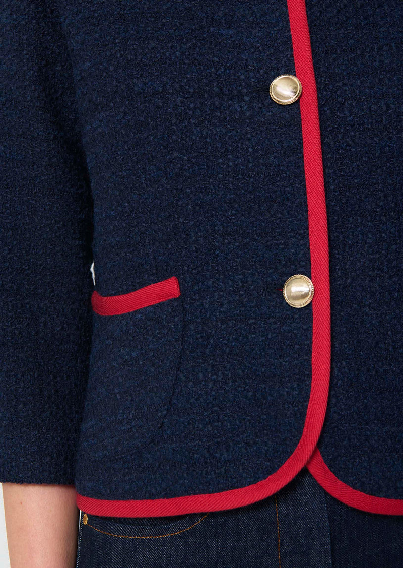 jacket in midnight blue tweed