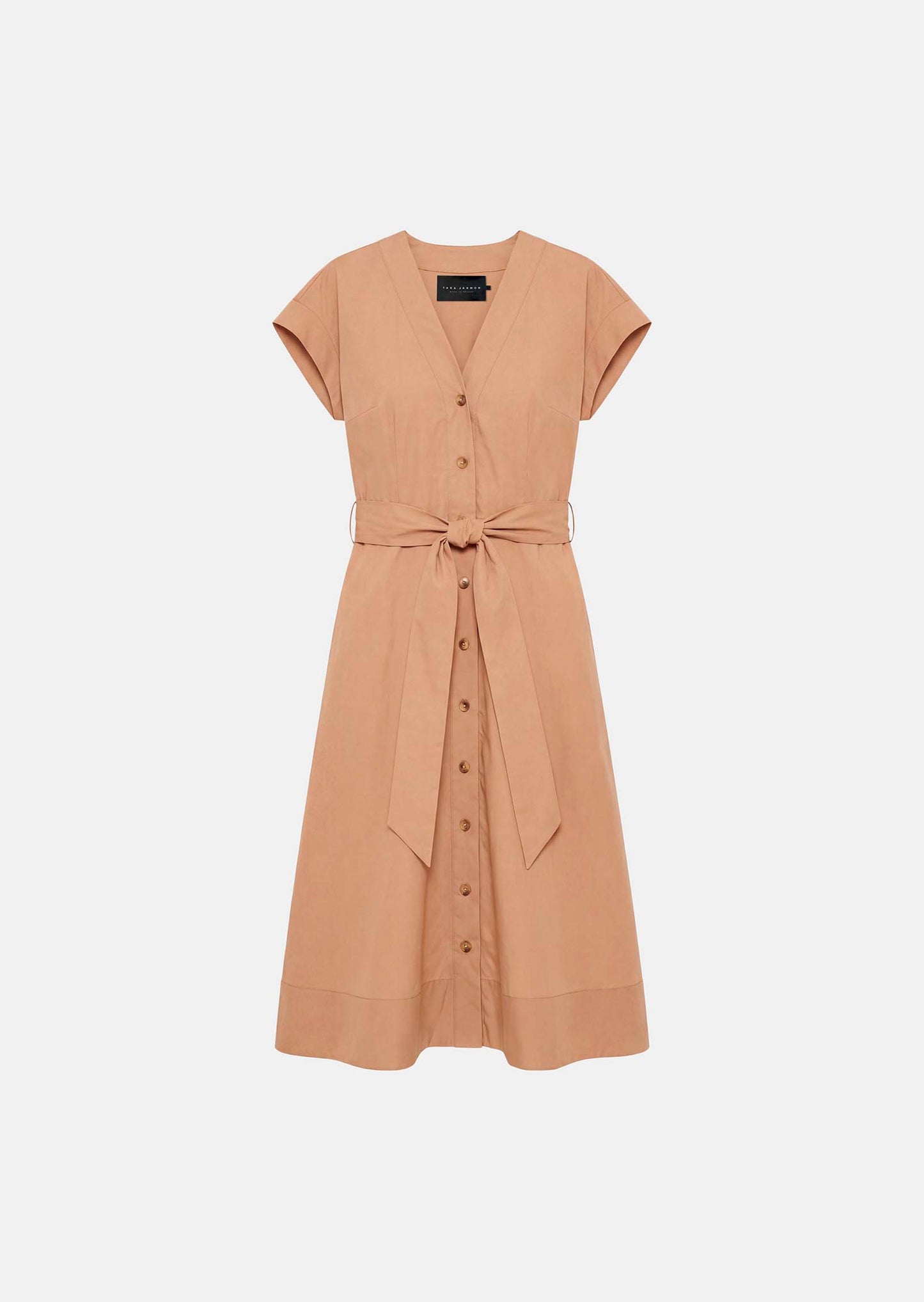 dress in beige poplin