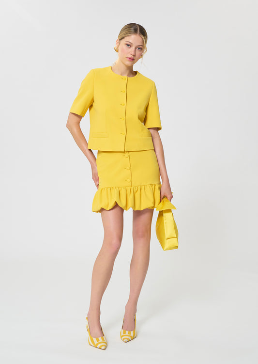skirt in yellow foamy crepe