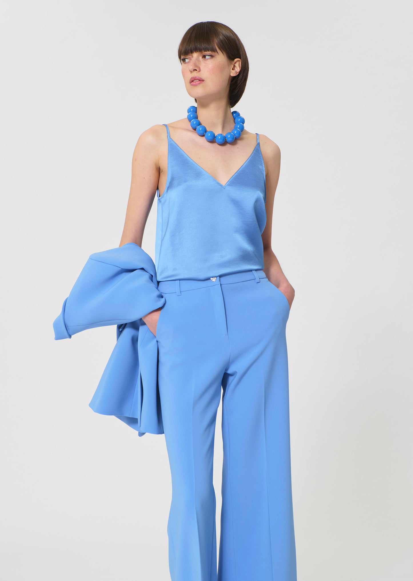 top in blue satin