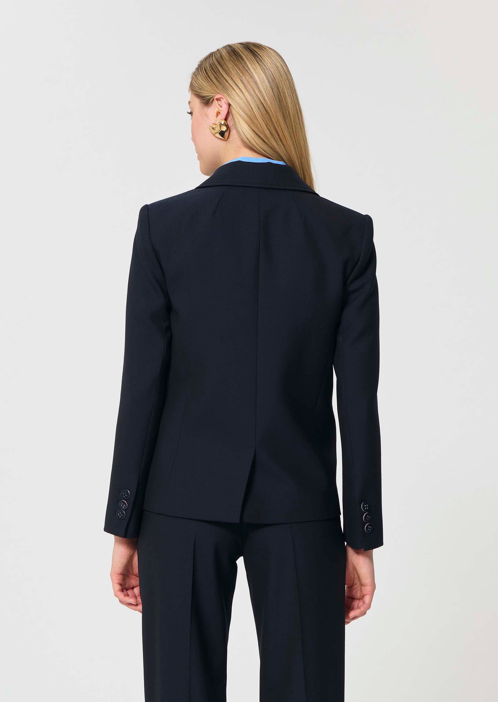 jacket in navy powder-grain canvas