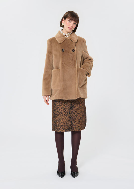 Melba  taupe faux fur for women