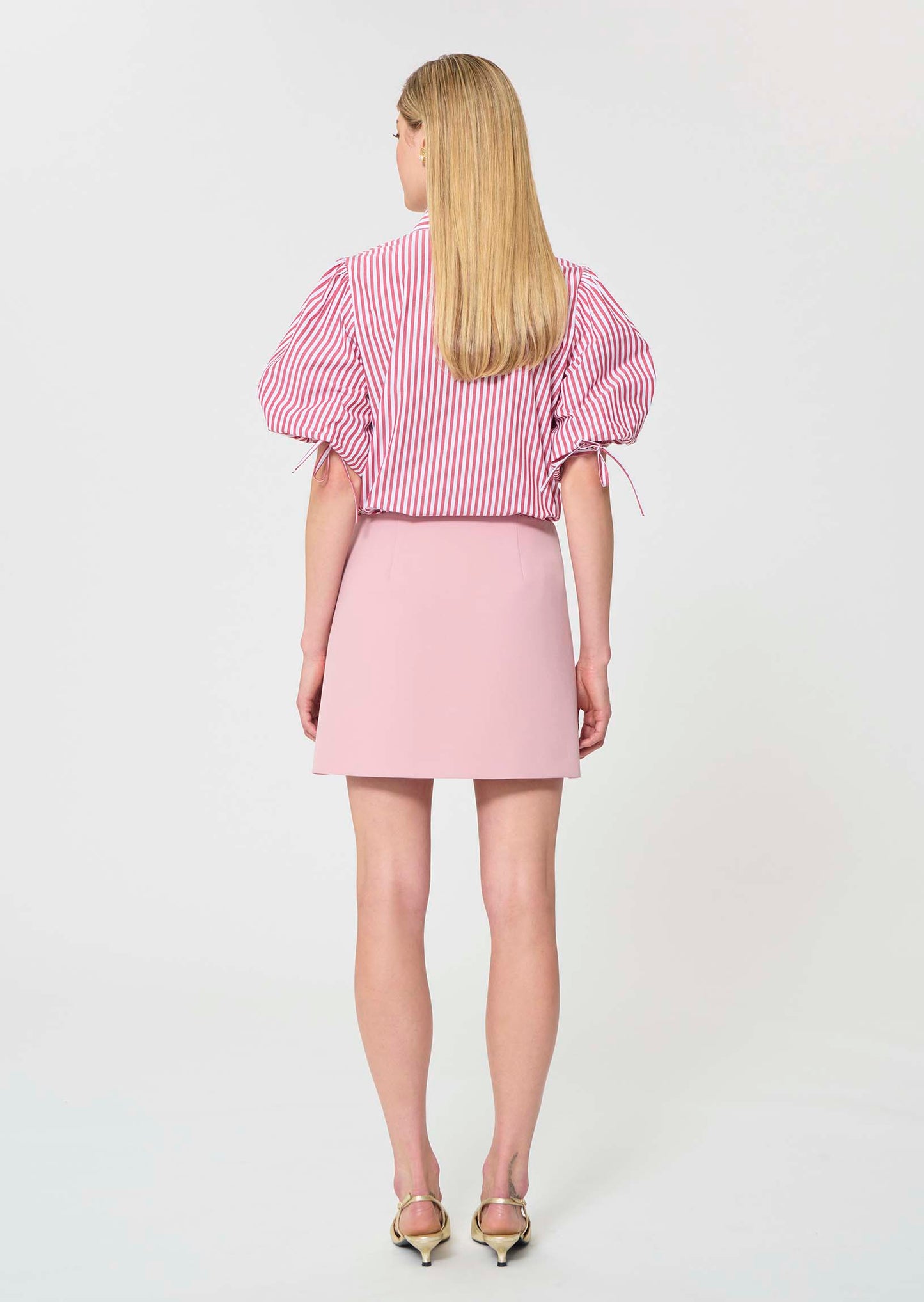 skirt in pale pink double canvas