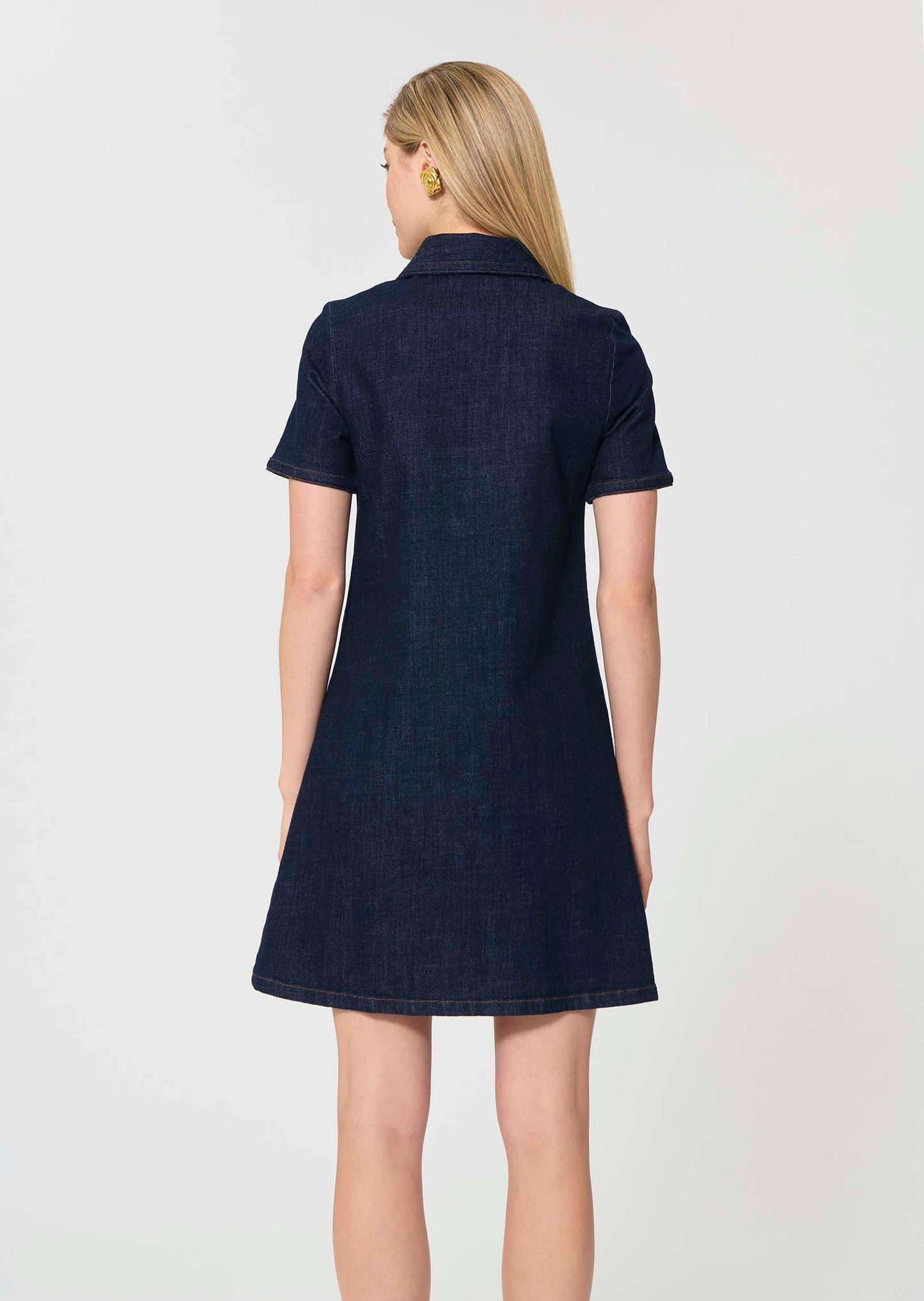 dress in raw denim