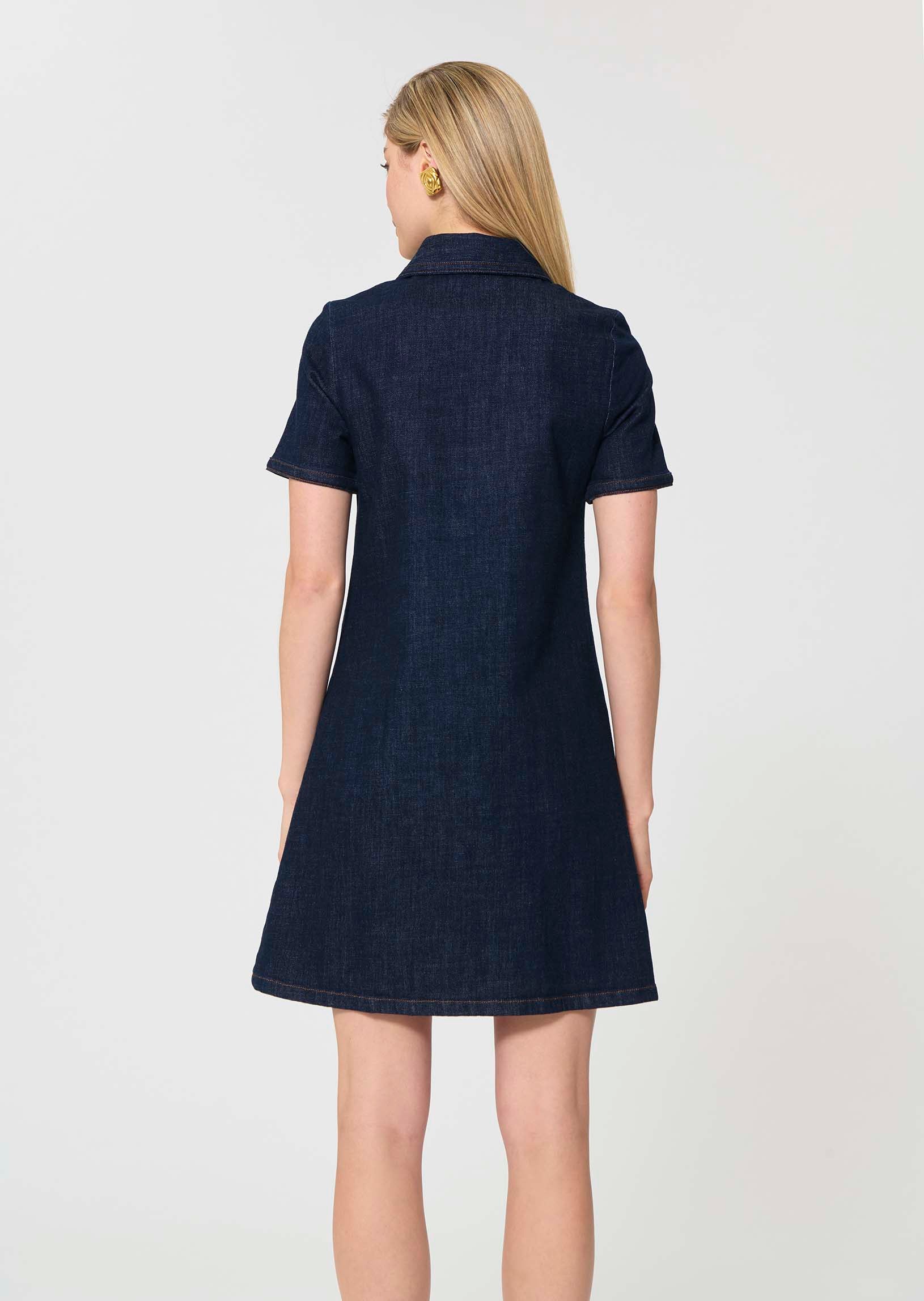 dress in raw denim