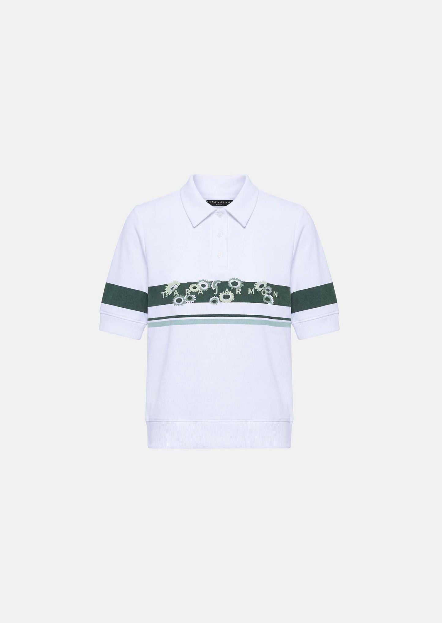 polo in white printed cotton