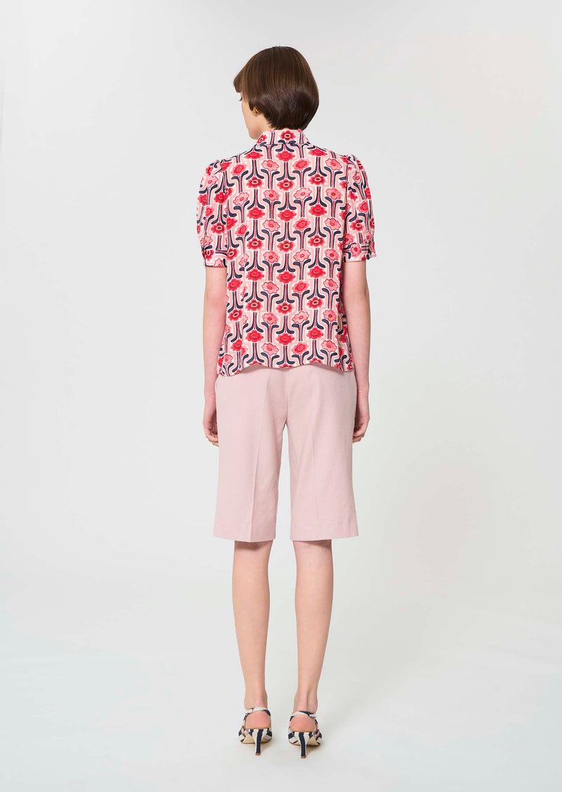 top in pale pink retro print