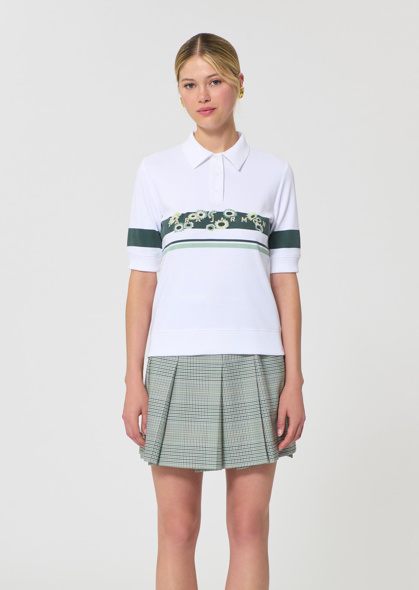 polo in white printed cotton
