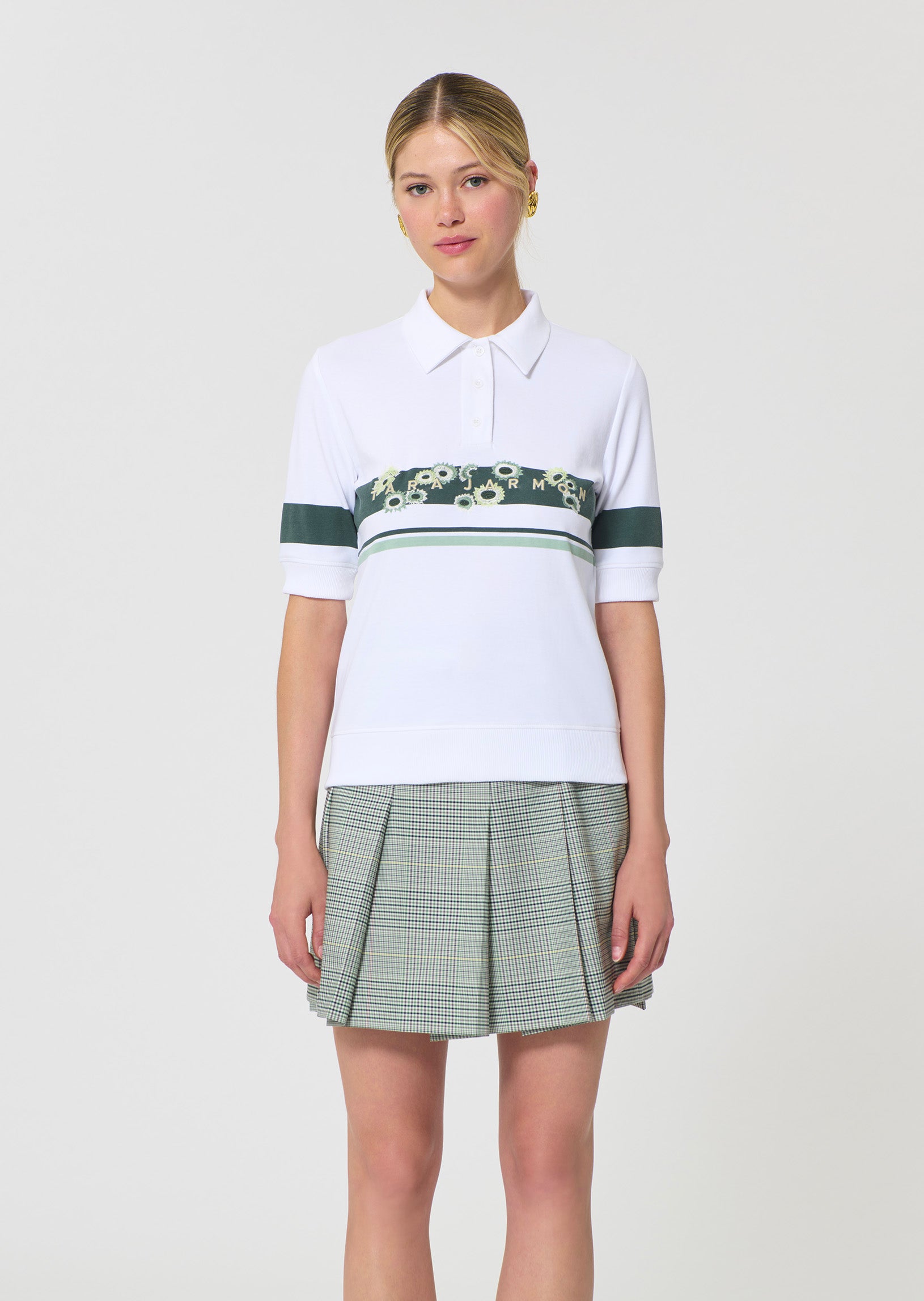 polo in white printed cotton