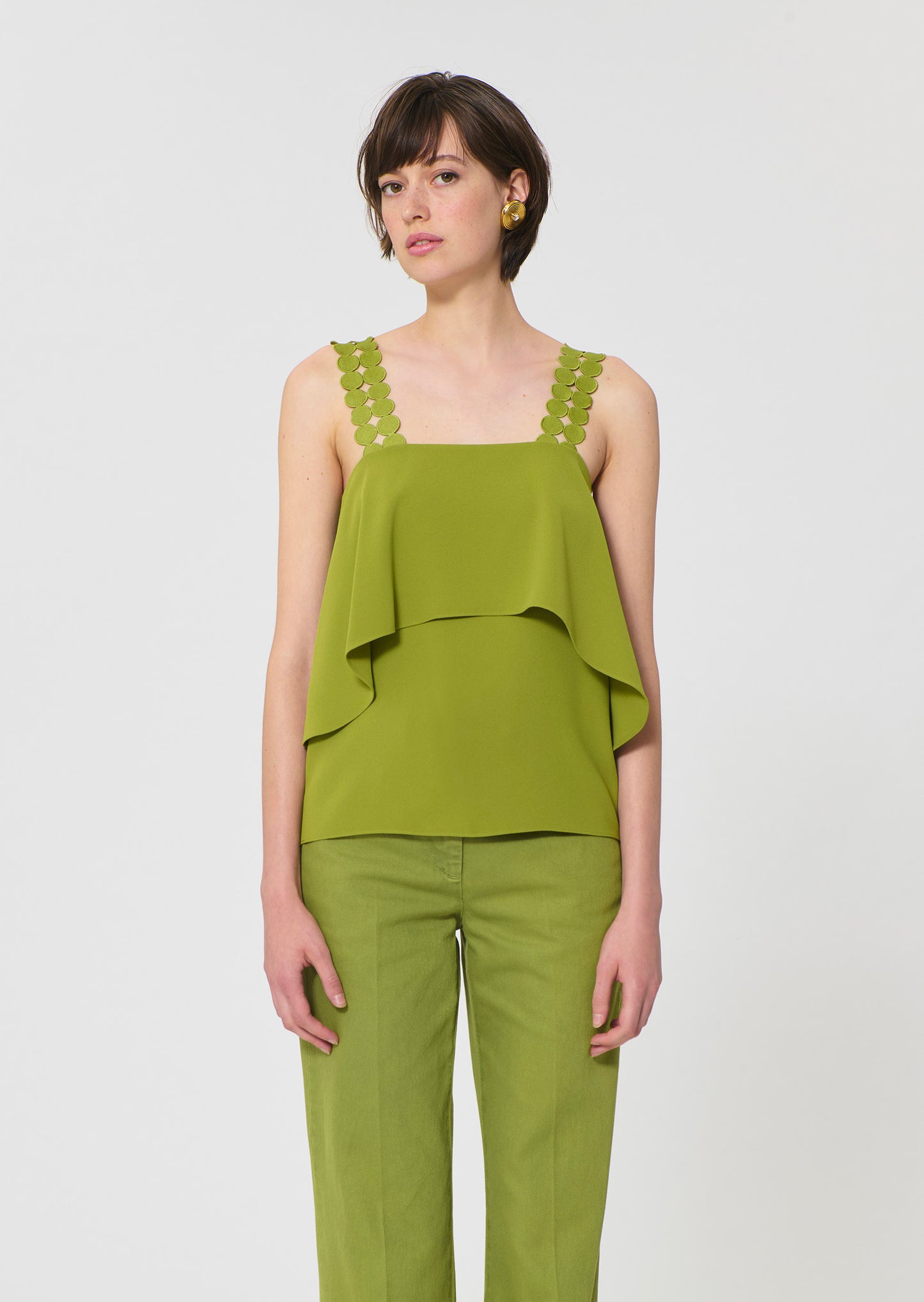 top in geen fluid crepe