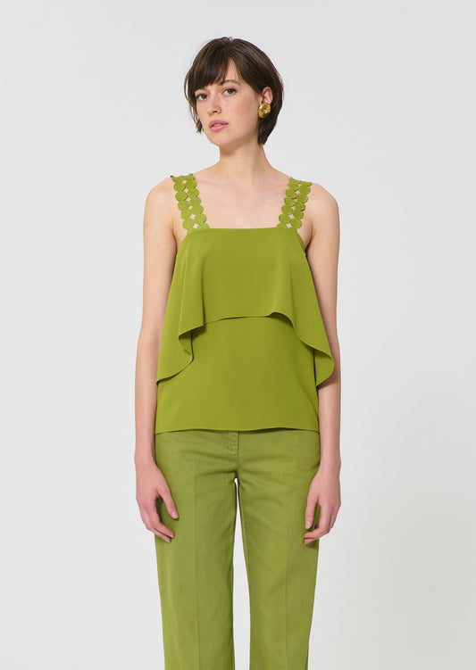 top in geen fluid crepe