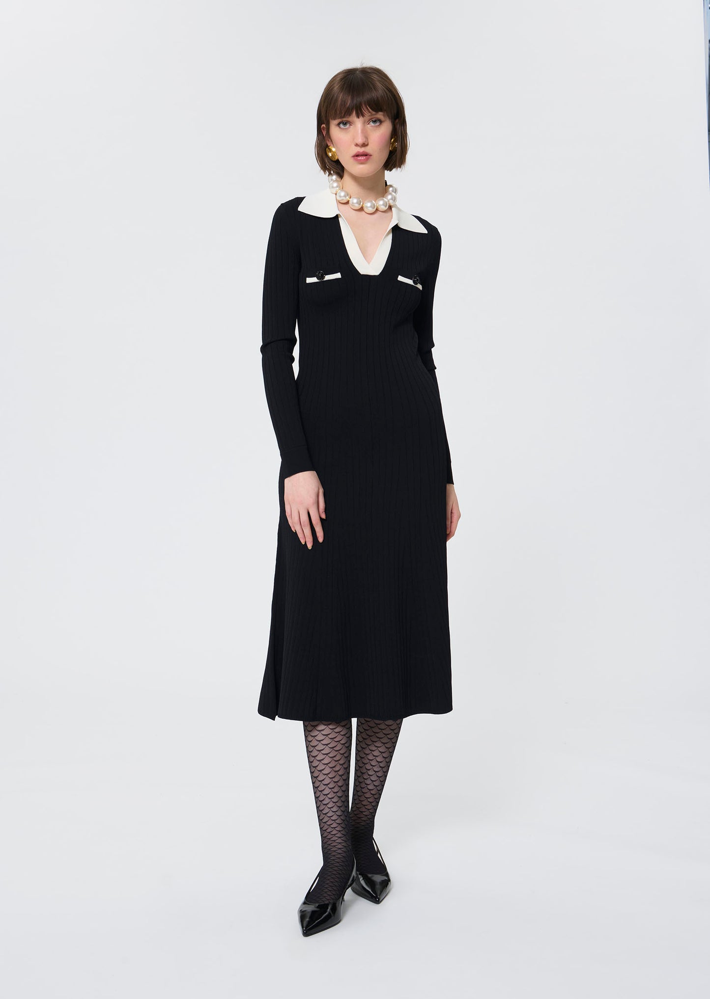 Remi  black knitted dress for women