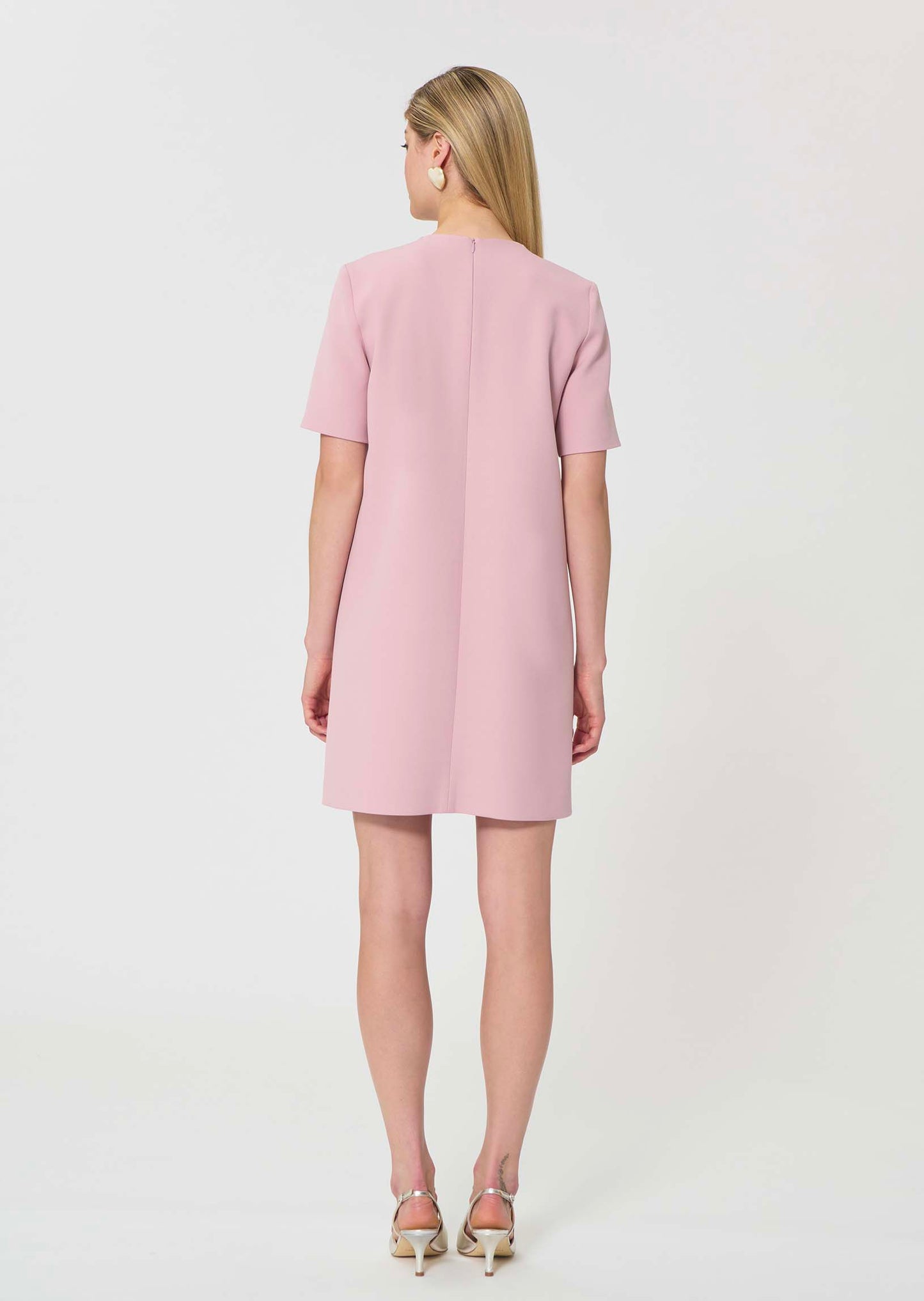 dress in pale pink double canvas