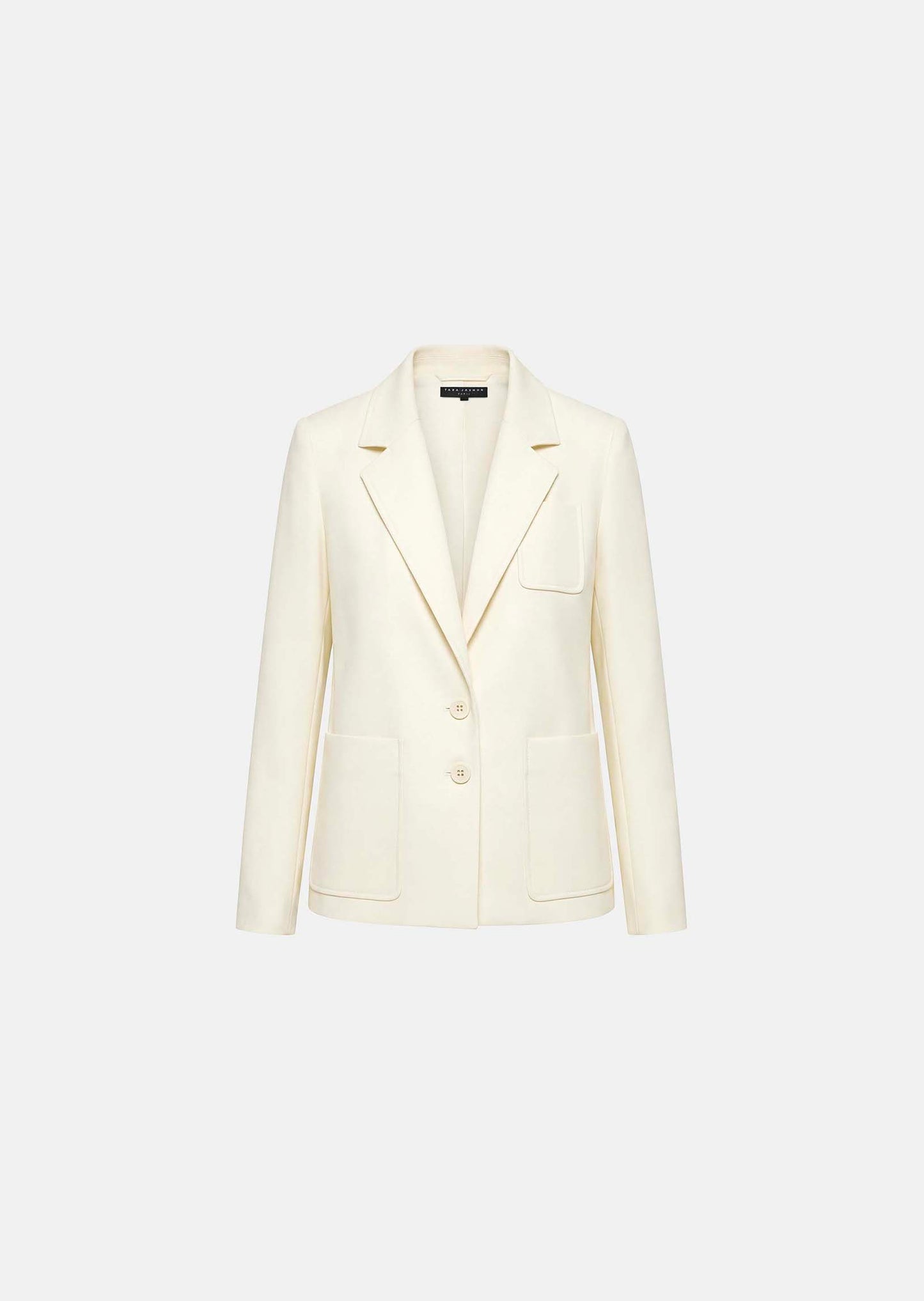 jacket in ecru powder-grain canvas