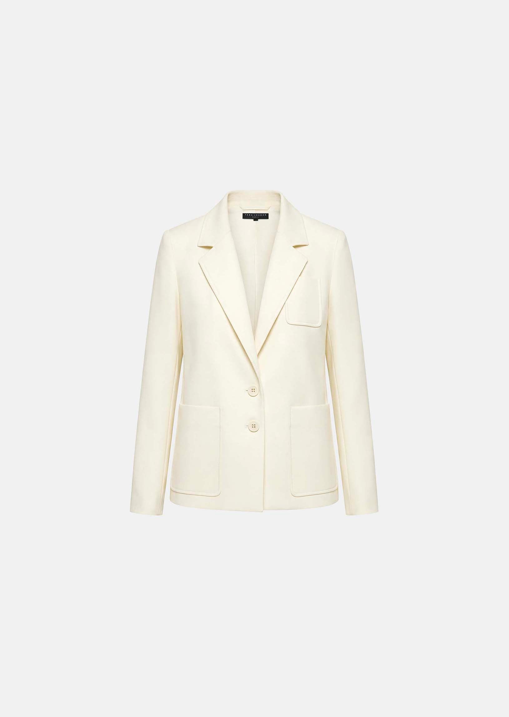jacket in ecru powder-grain canvas