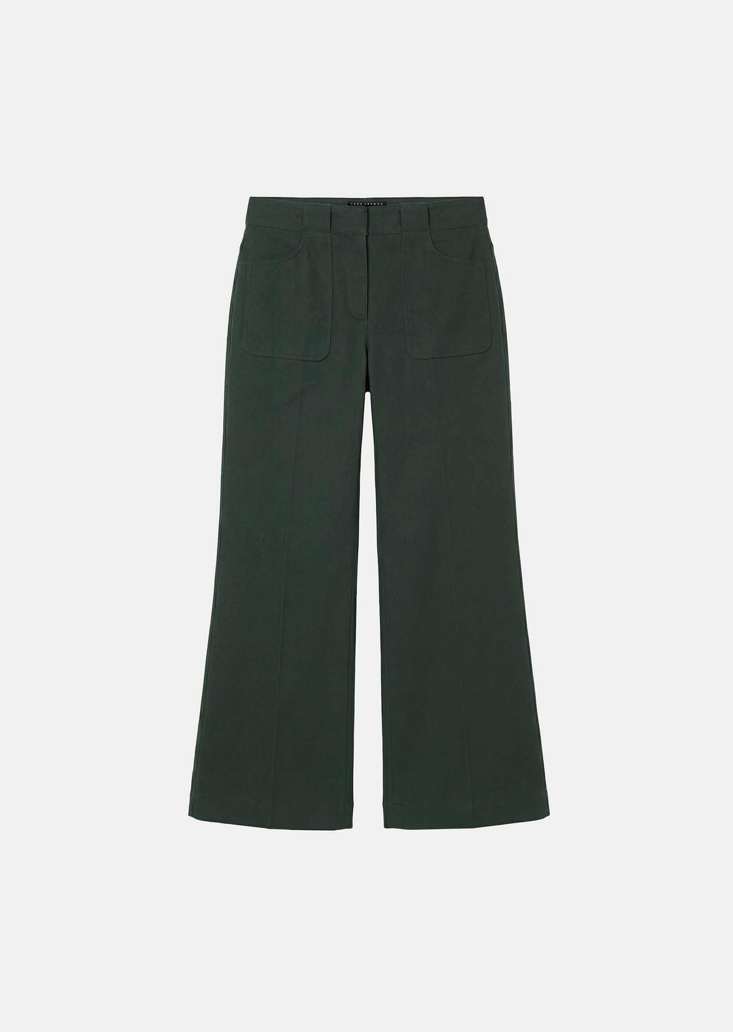 trousers in green cotton gabardine