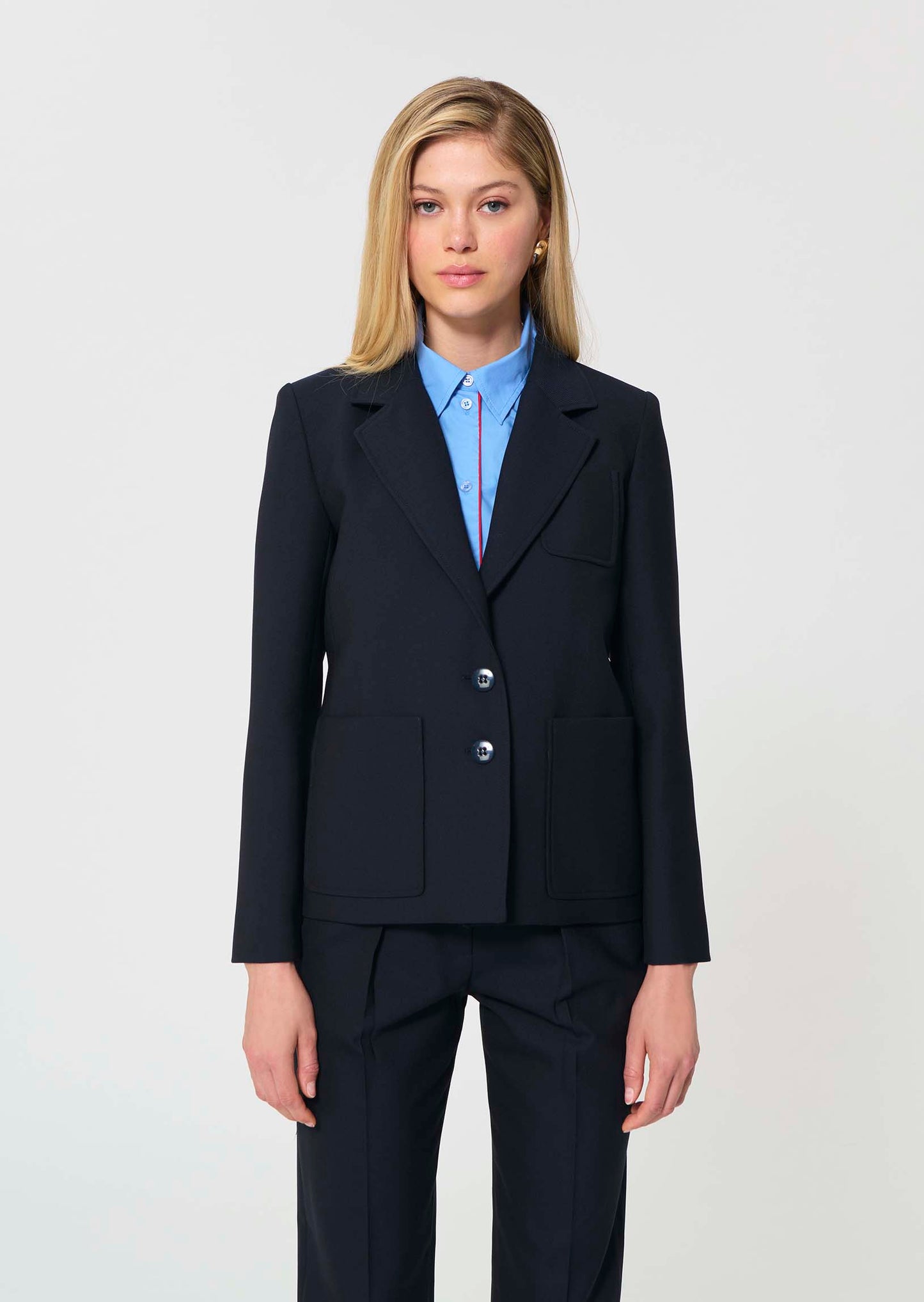 jacket in navy powder-grain canvas
