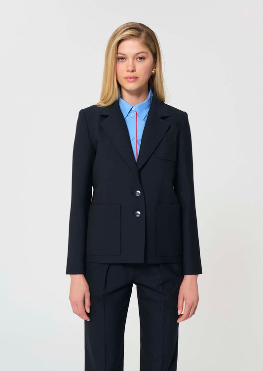 jacket in navy powder-grain canvas