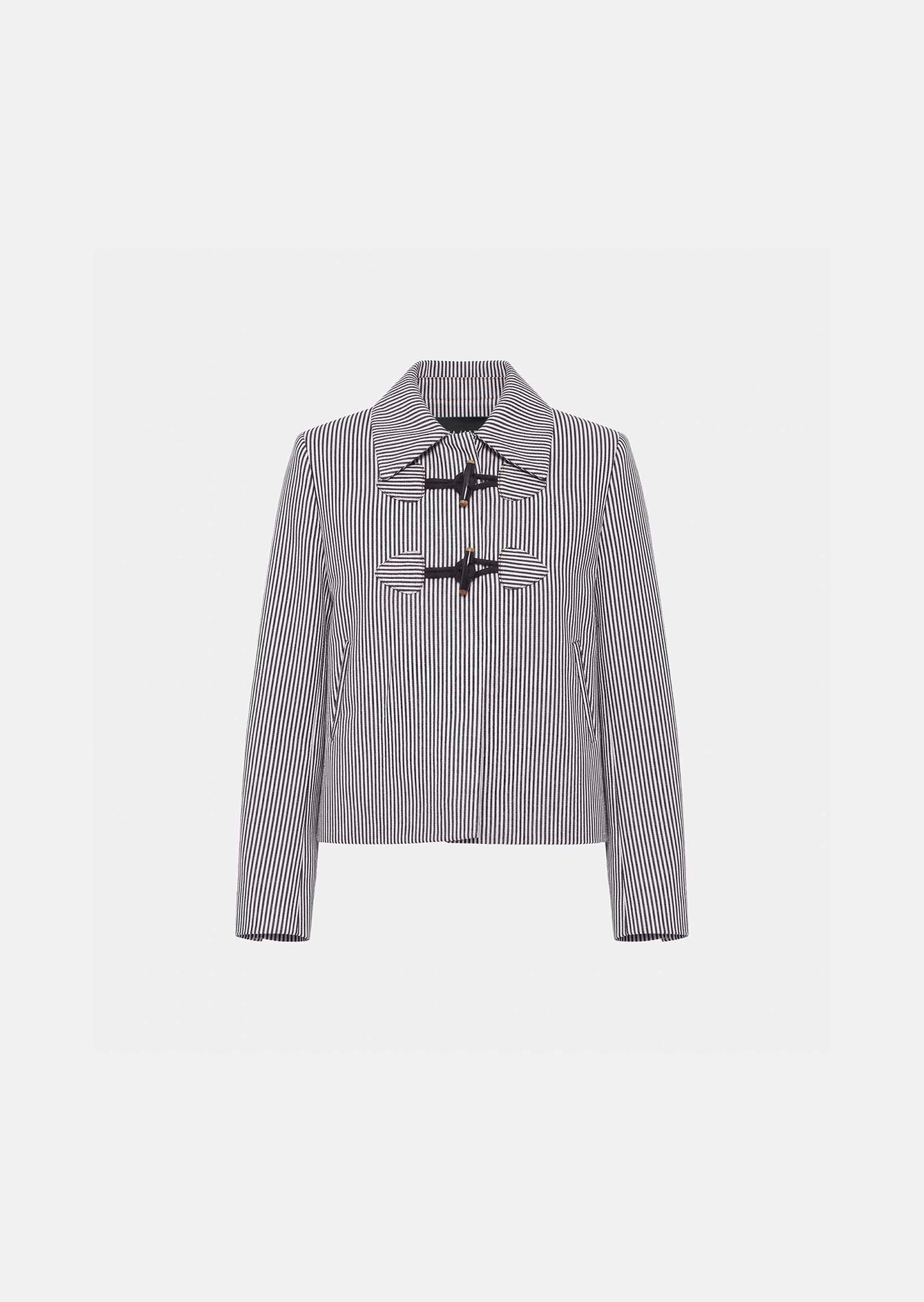 coat in ecru with cotton stripes