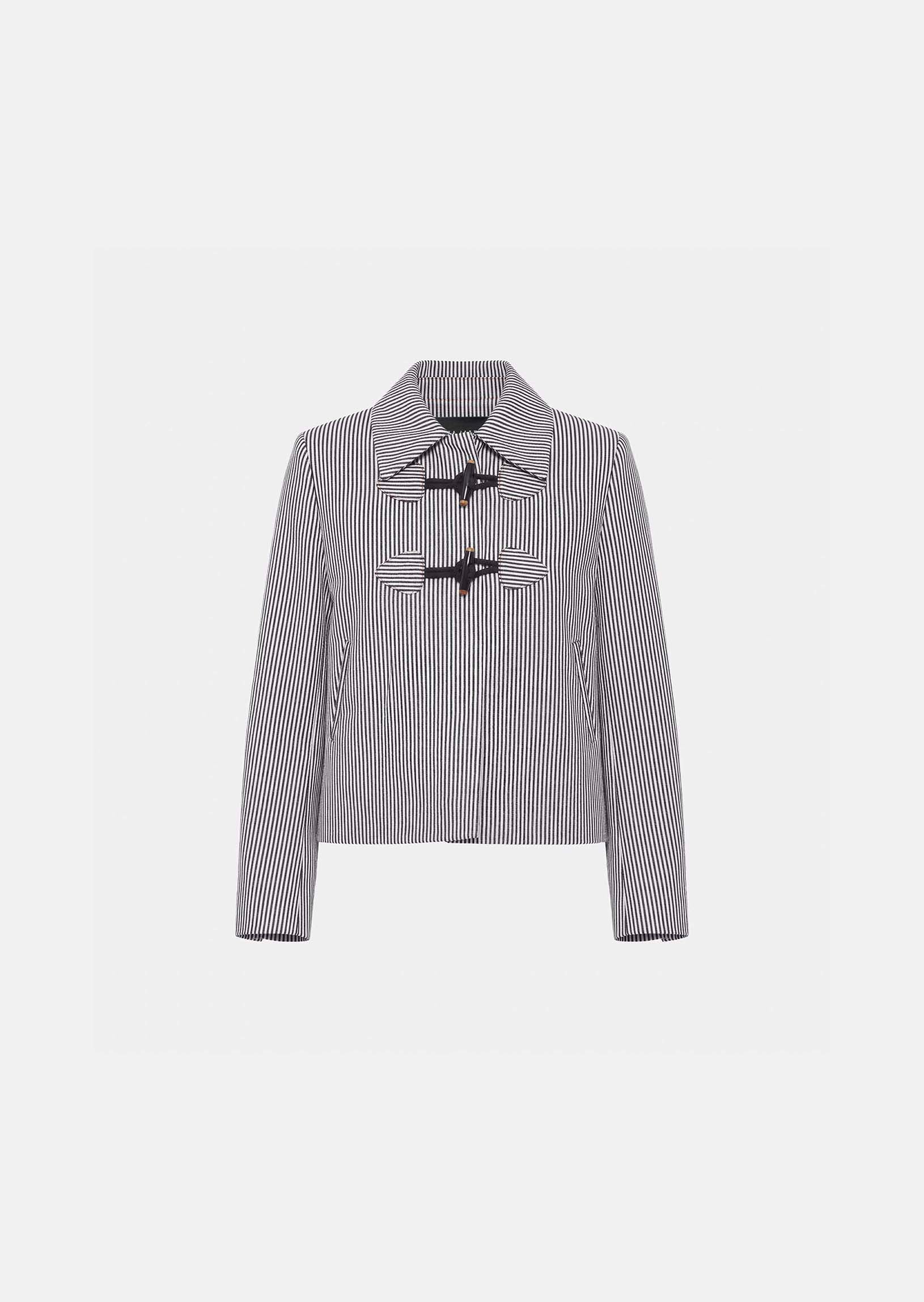 coat in ecru with cotton stripes