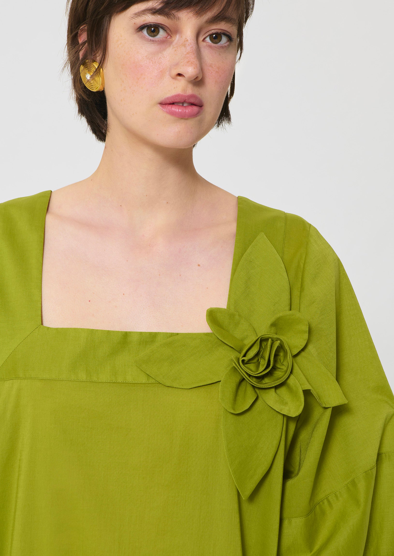 dress in green cotton voile