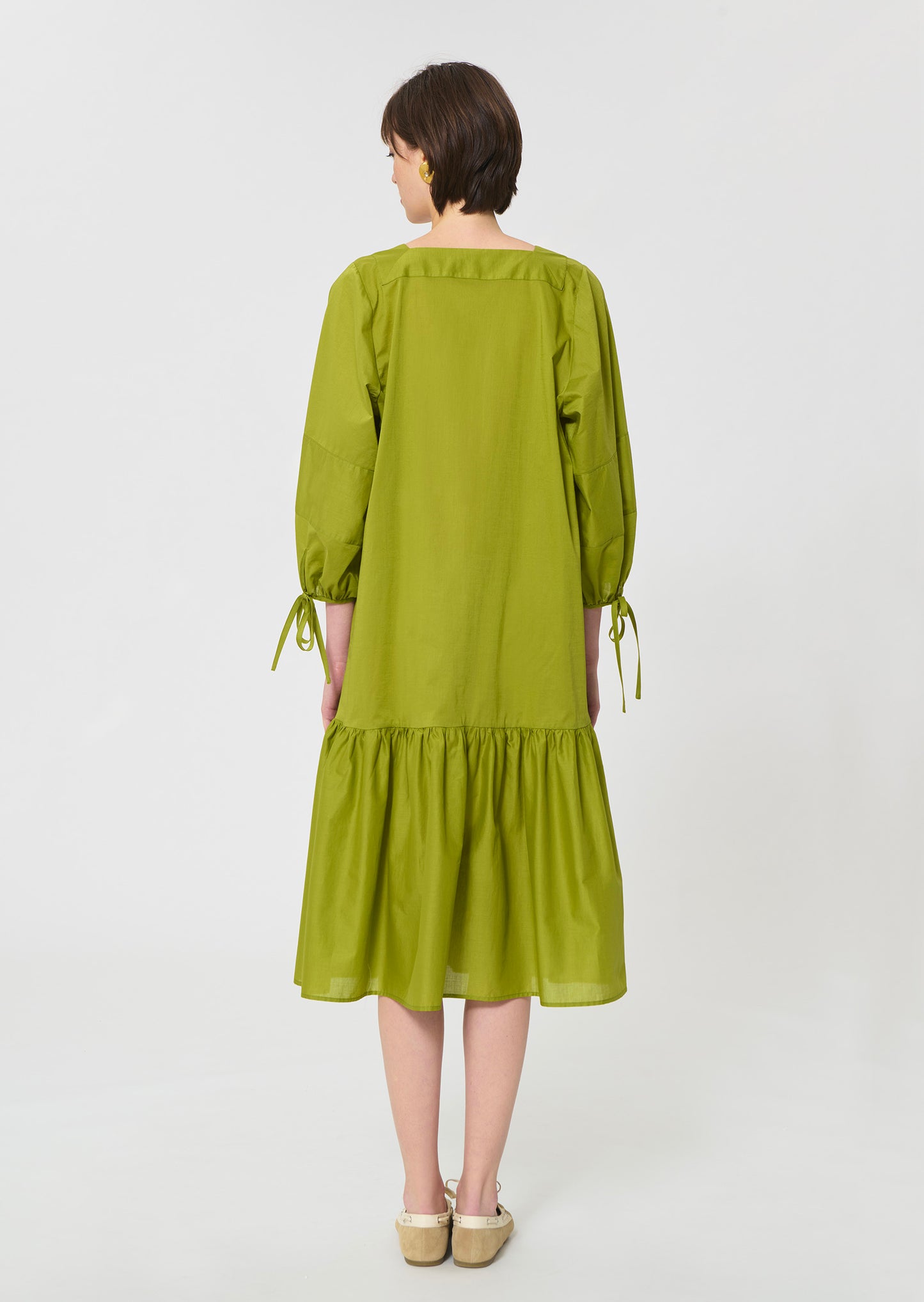 dress in green cotton voile