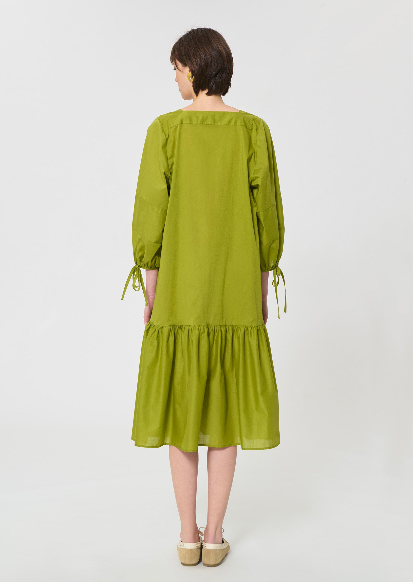 dress in green cotton voile