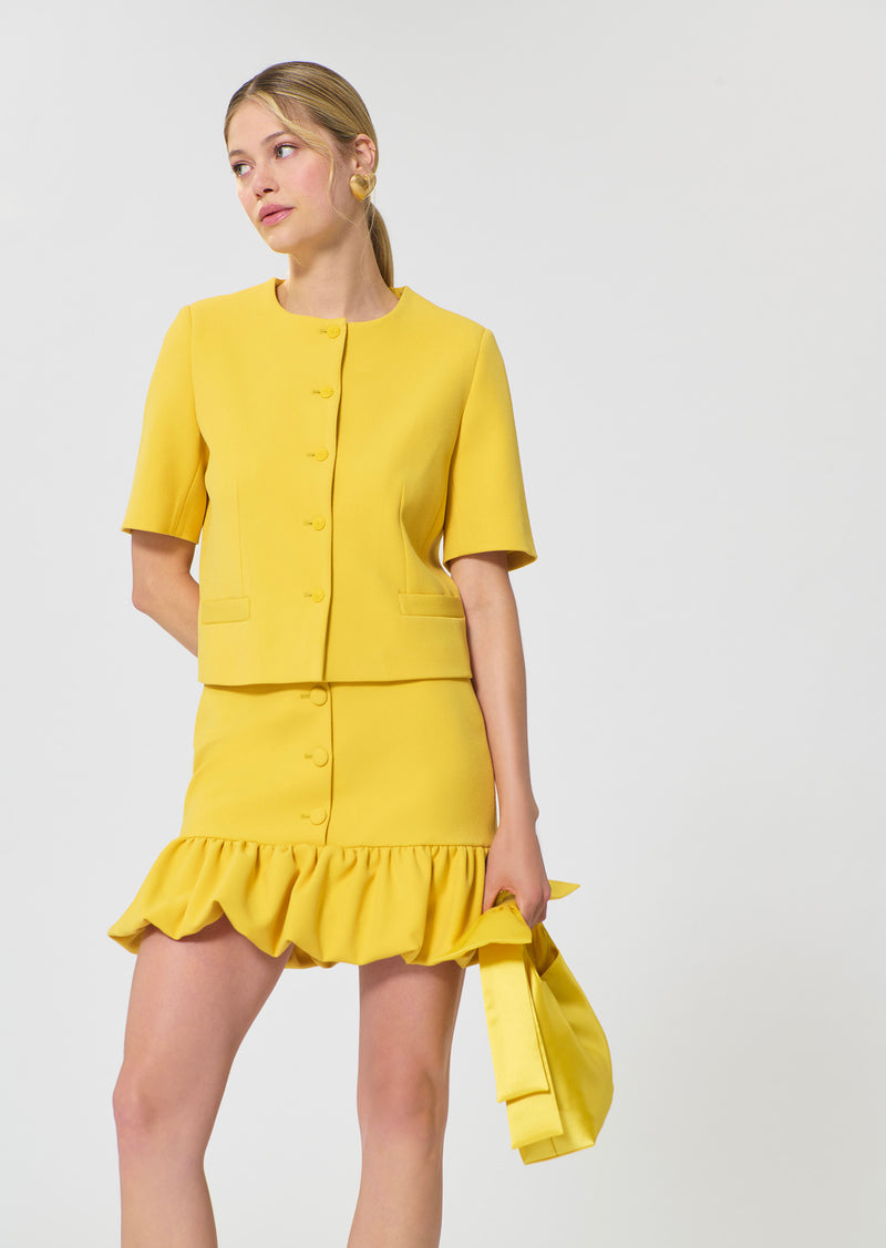 jacket in yellow foamy crepe