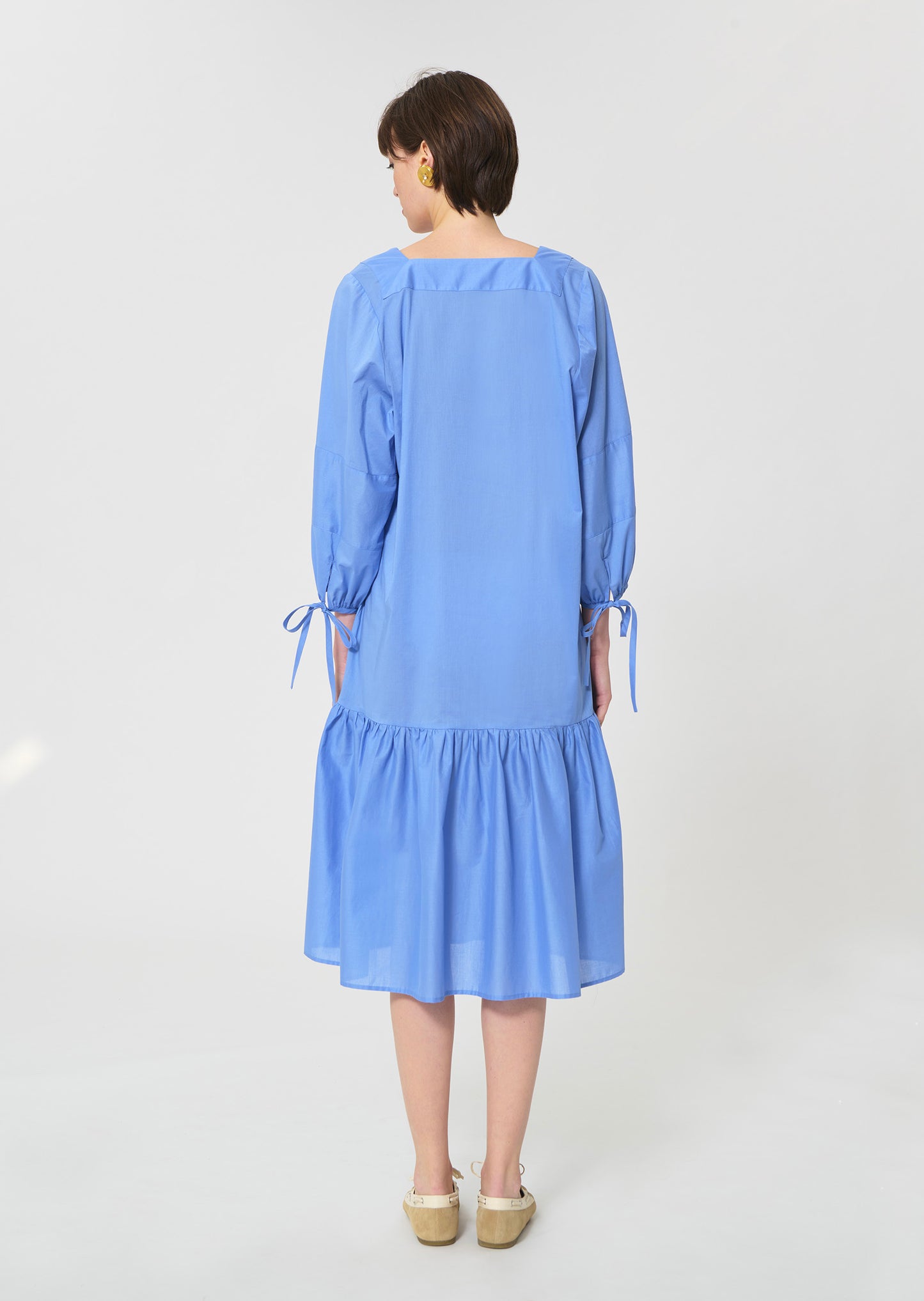 dress in sky blue cotton voile