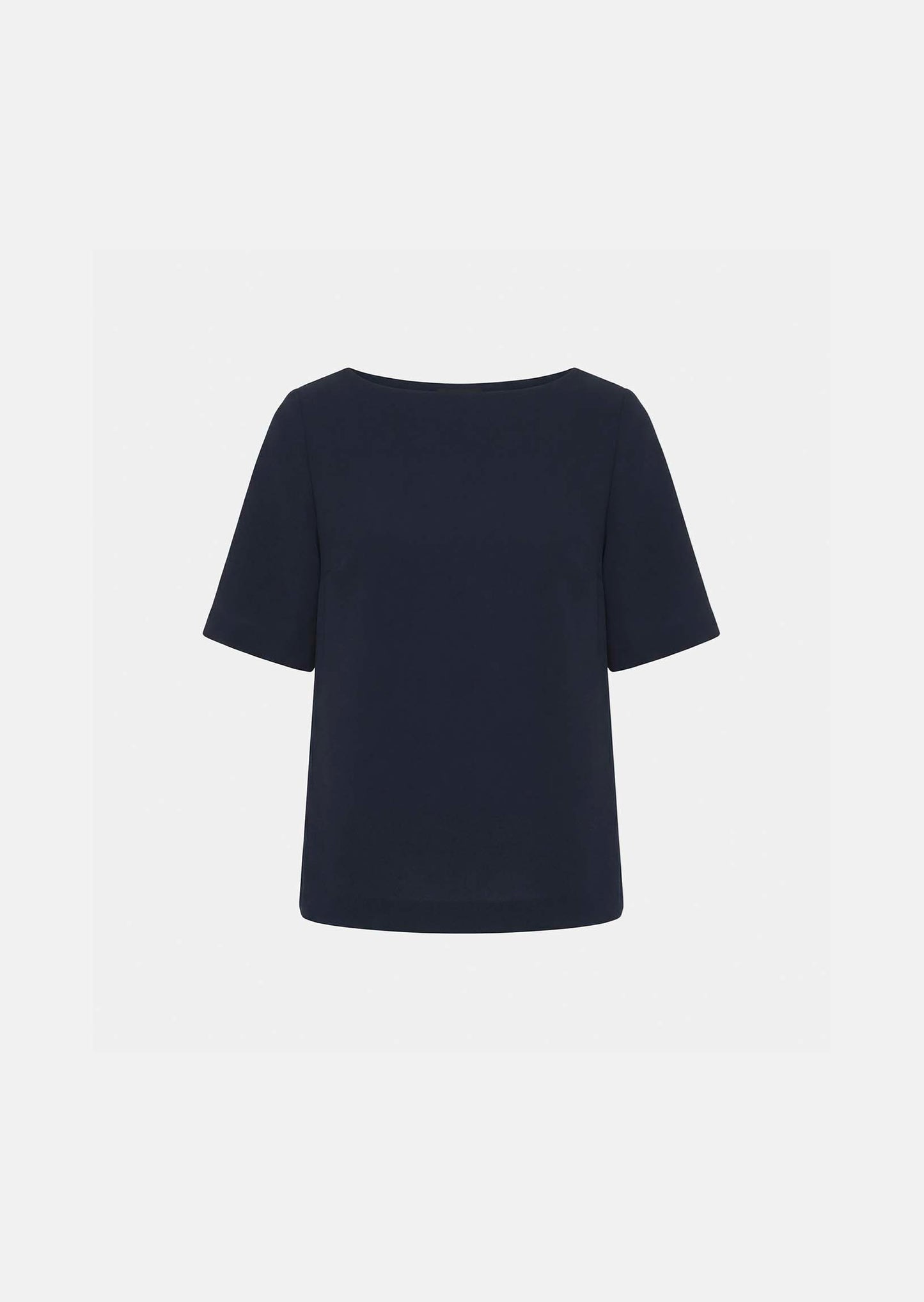 top in midnight blue fluid crepe
