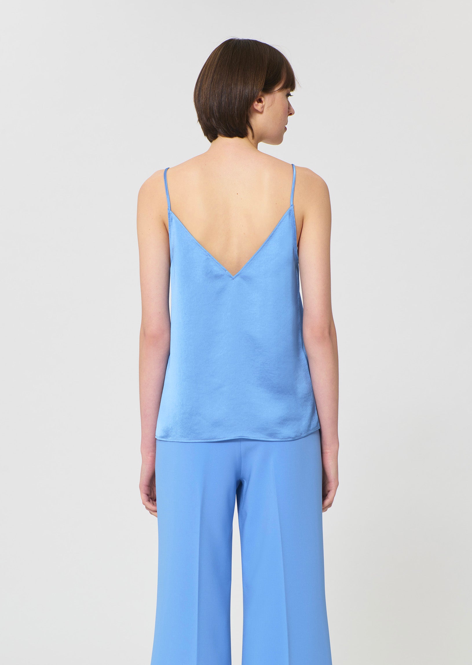 top in blue satin