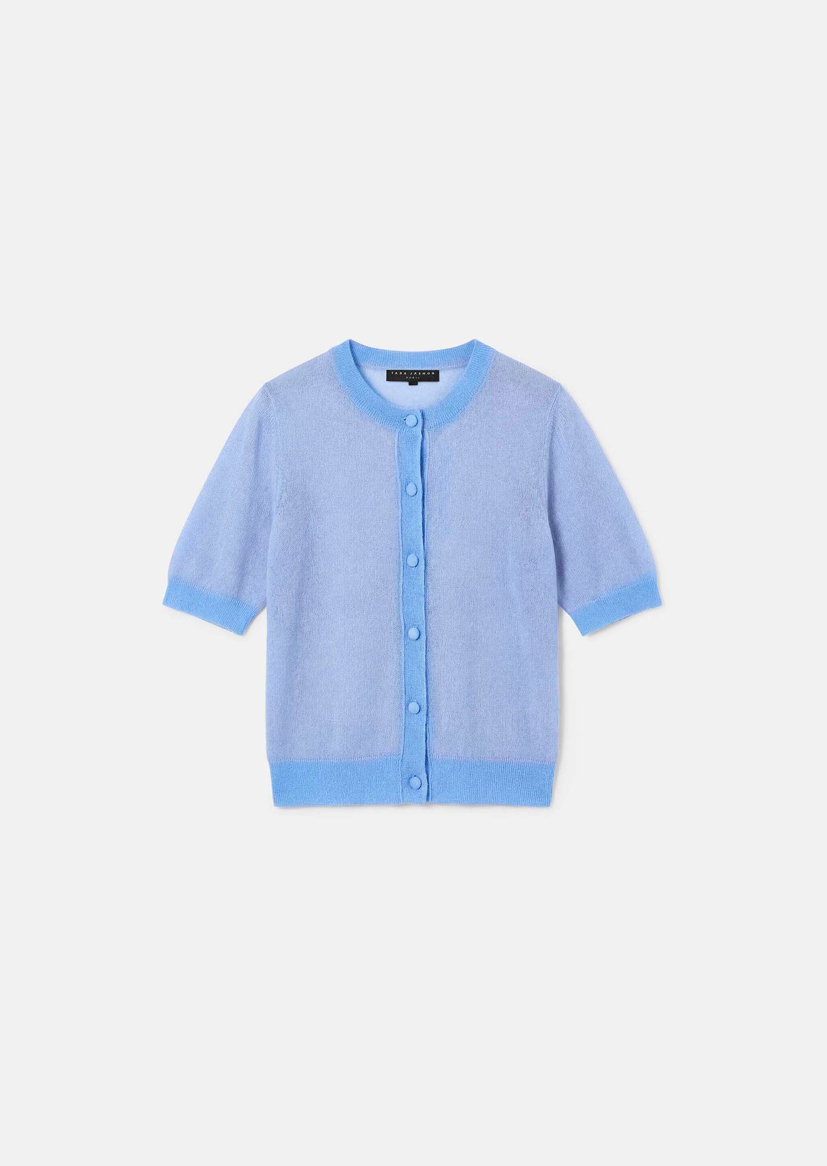 vest in blue extra fine mohair