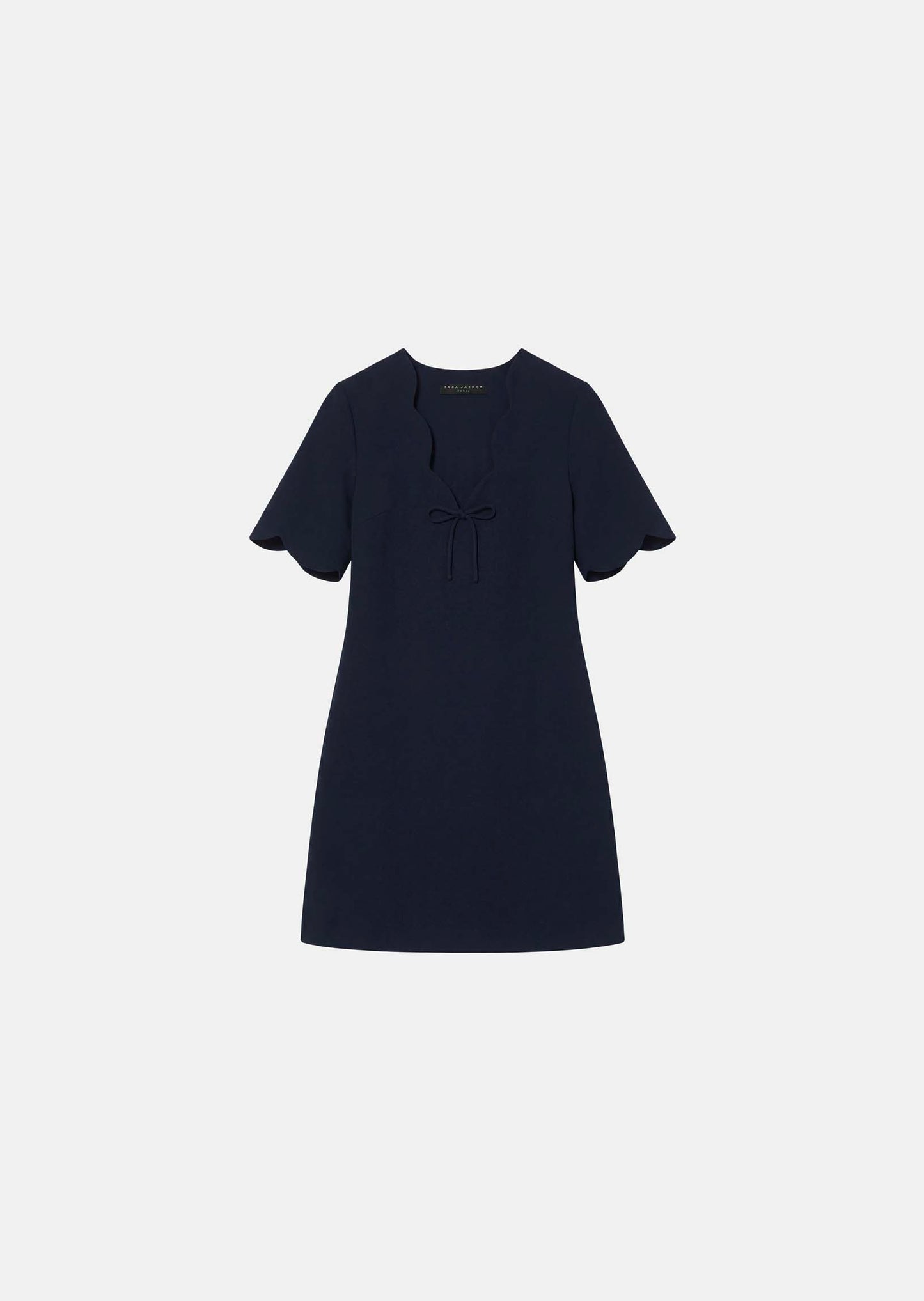 dress in midnight blue fluid crepe