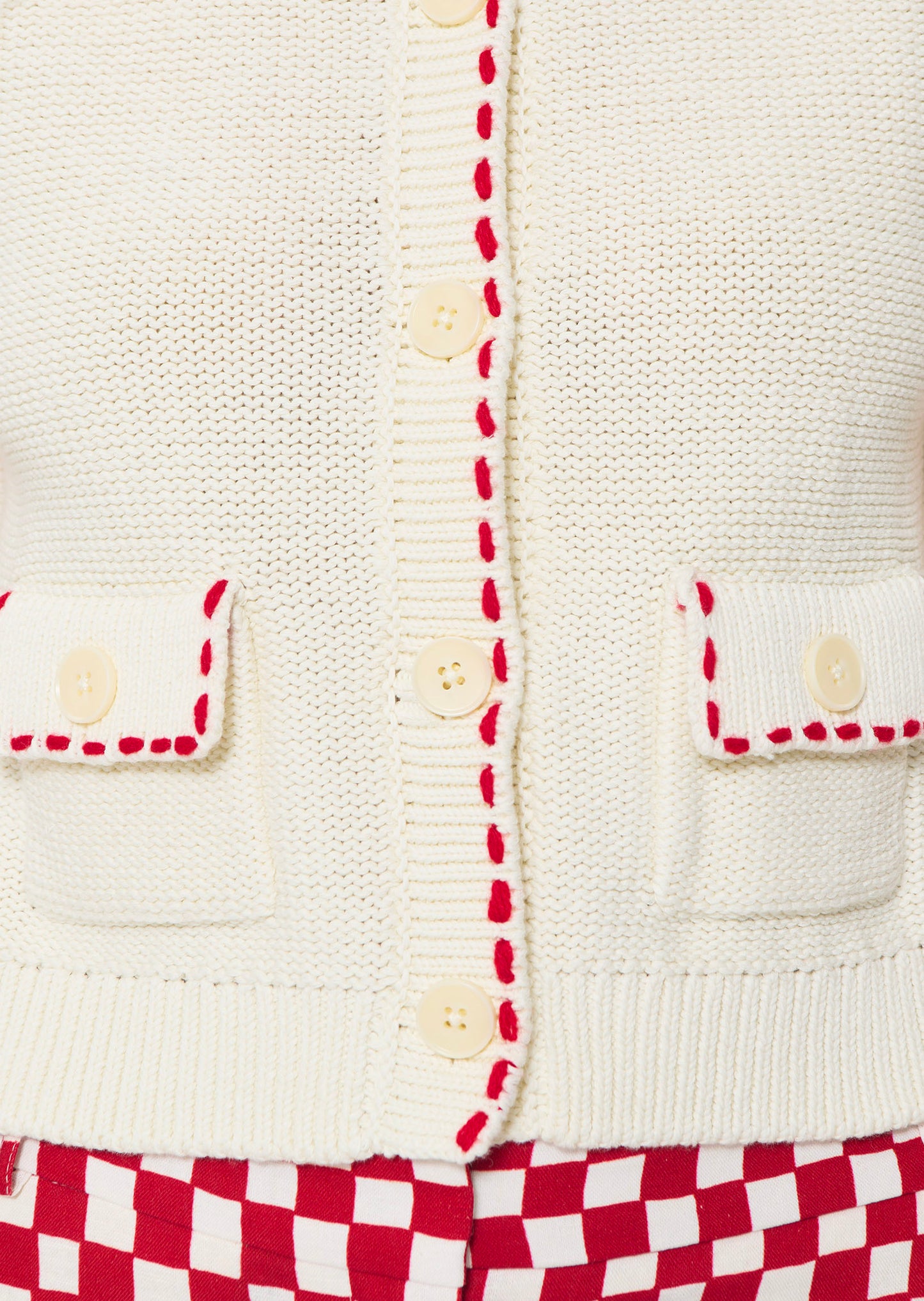 vest in ecru cotton