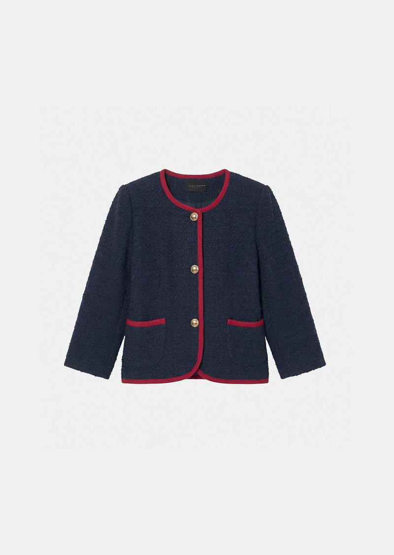 jacket in midnight blue tweed