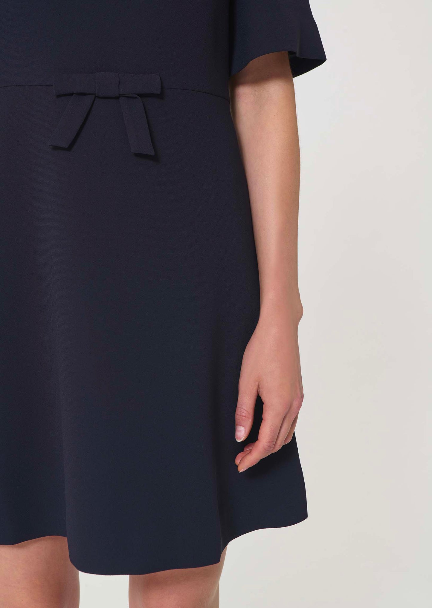 dress in midnight blue fluid crepe