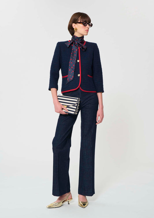 jacket in midnight blue tweed