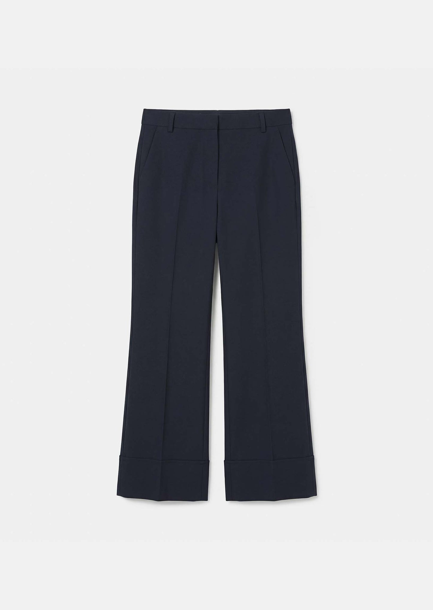 trousers in navy powder grain canvas