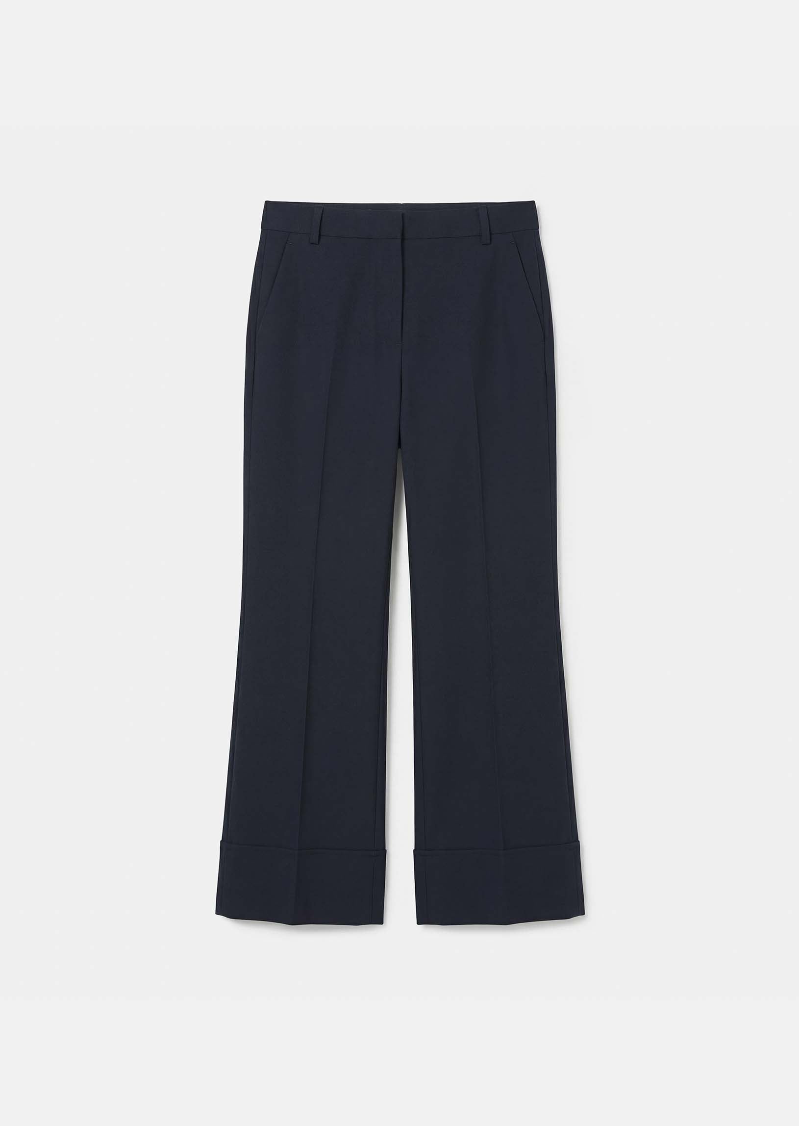 trousers in navy powder grain canvas