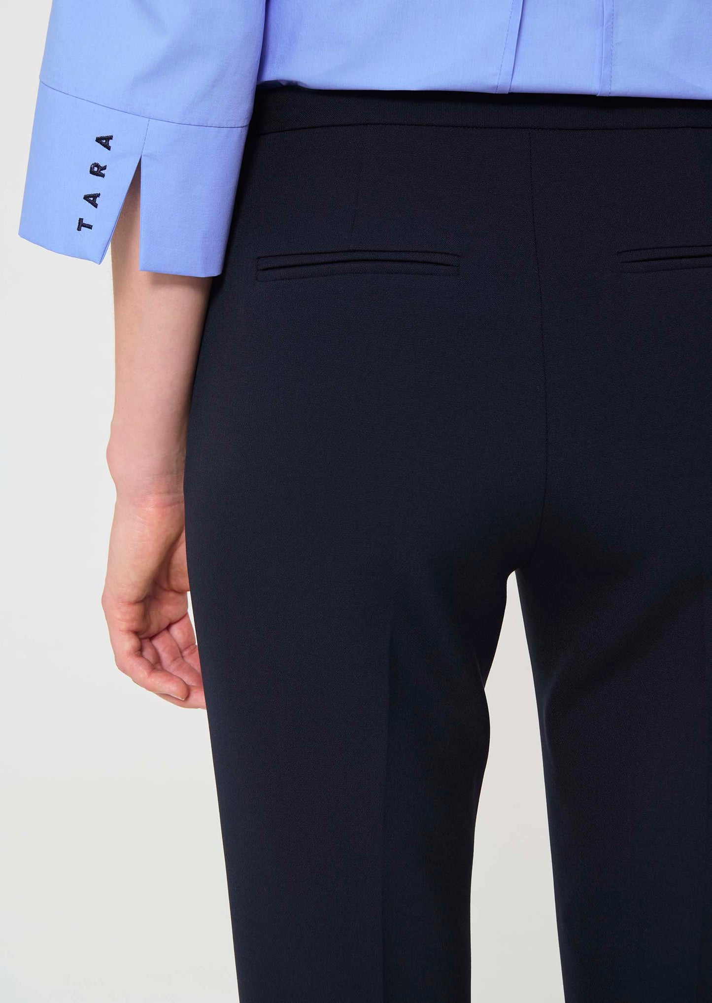 trousers in midnight blue double canvas