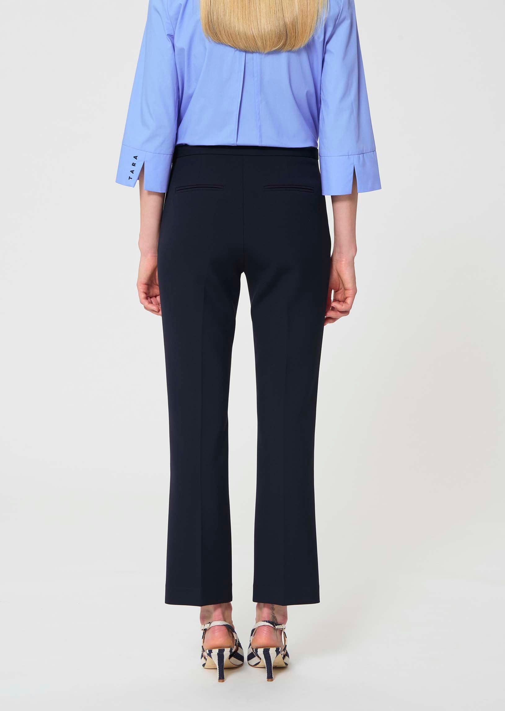 trousers in midnight blue double canvas
