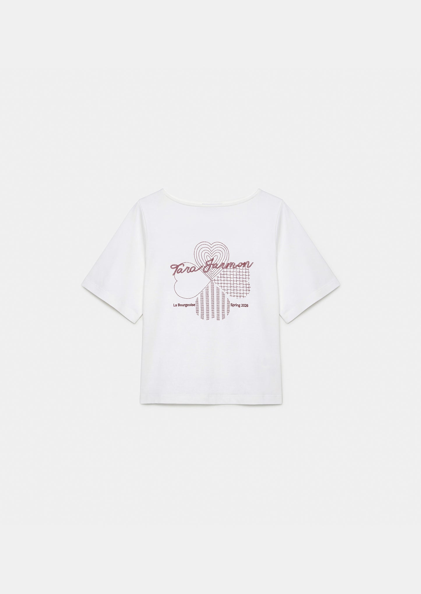 T-shirt in white embroidered cotton clover