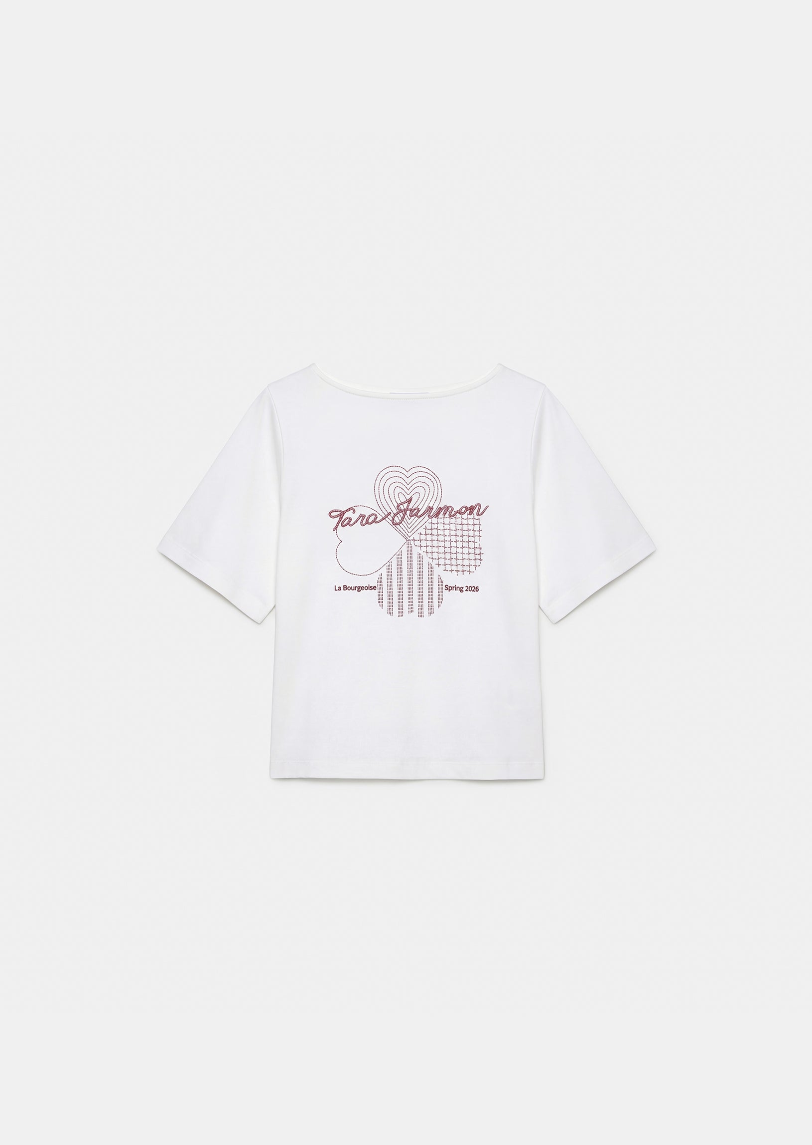 T-shirt in white embroidered cotton clover